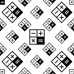 Calculator Icon Seamless Pattern, Calculator Keypad Sign