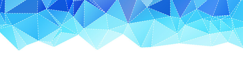 Blue Polygonal Banner Background with Dashed Line Triangles