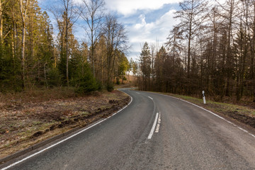 S-Kurve Strasse im Wald