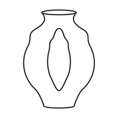 Ceramic vase vector icon.Outline vector icon isolated on white background ceramic vase .