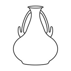Pottery vase vector icon.Outline vector icon isolated on white background pottery vase.