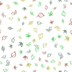 Leaves Seamless vector Pattern. Flat style floral Background. 