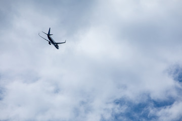 airplane in sky travel concept