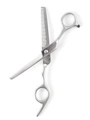 Thinning shears for haircuts isolated on a white