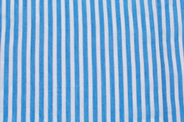 White and blue striped Fabric Swatch with silver thread