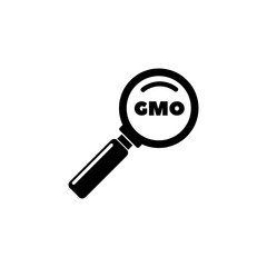 Research Gmo, Scientific Magnifying Glass Flat Vector Icon