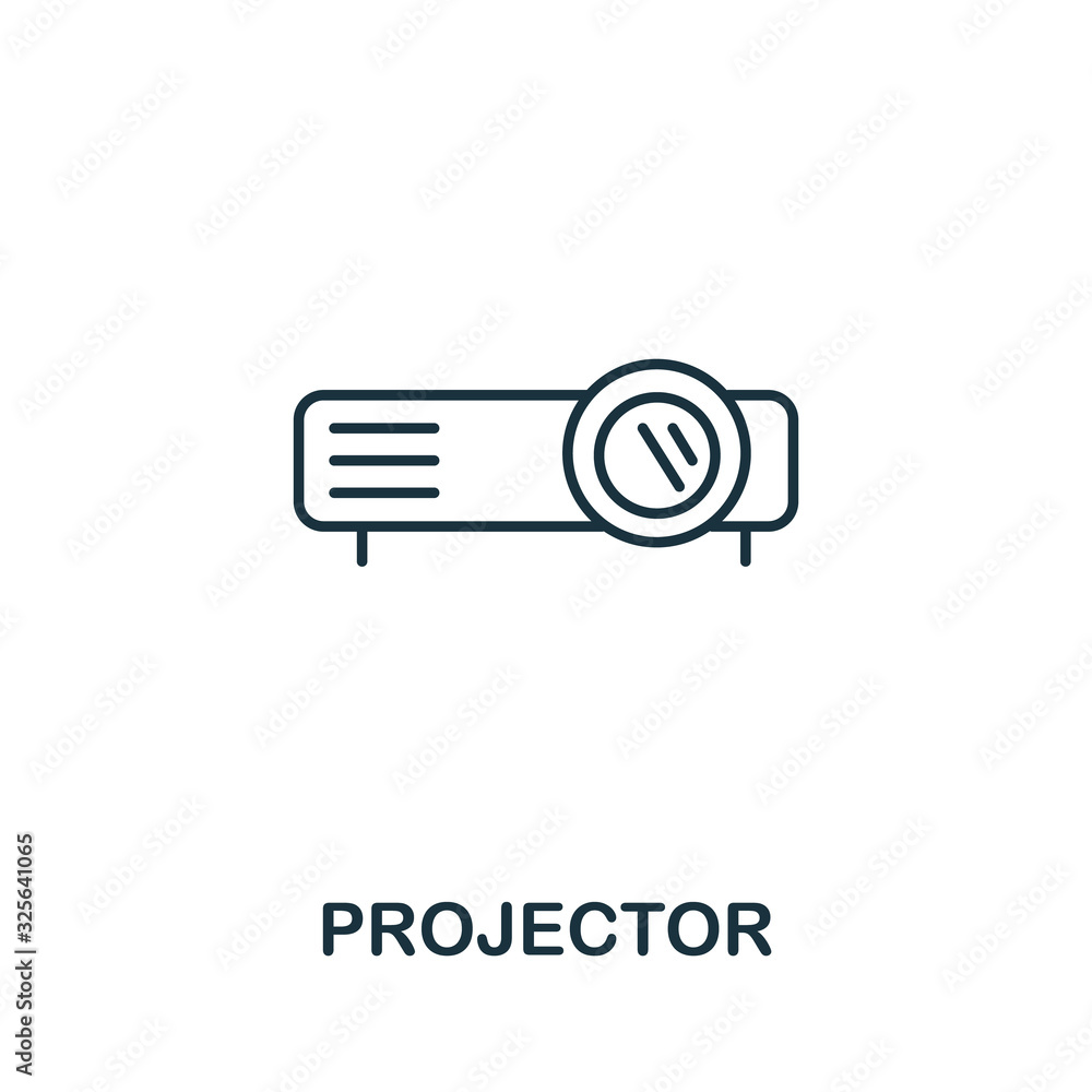 Poster projector icon from office tools collection. simple line projector icon for templates, web design an