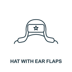 Hat With Ear Flaps icon from russia collection. Simple line Hat With Ear Flaps icon for templates, web design and infographics