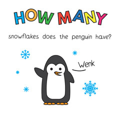 Cartoon Penguin Counting Game for Kids