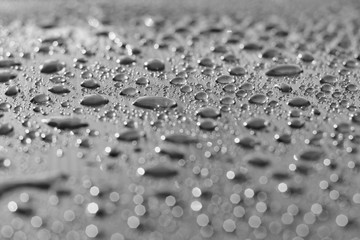 water drops on a surface