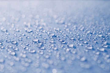 water drops on blue background