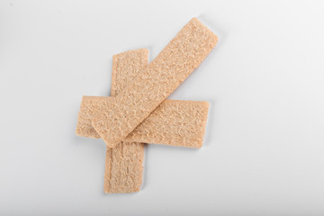 Dietary crackers isolated on white background