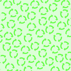 pattern of light green recycling symbol on a light background