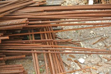 Hot rolled deformed steel bars or steel reinforcement bar tied together before cast in the concrete. Its function is to increase the concrete strength. 