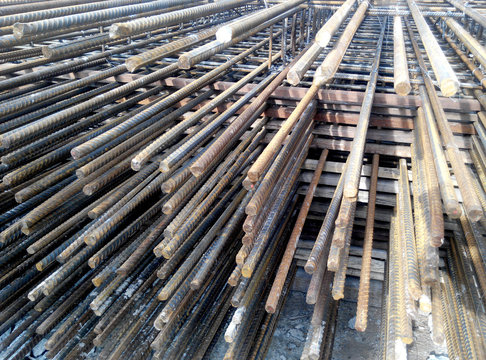 Hot rolled deformed steel bars or steel reinforcement bar tied together before cast in the concrete. Its function is to increase the concrete strength. 