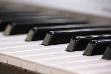Fototapeta na wymiar electronic piano keys close up