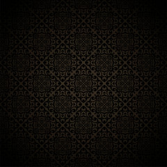 Damask black seamless background. Filigree oriental luxury ornament. Decorative monochrome pattern in mosaic ethnic style.