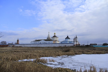 Church on the lake in winter time