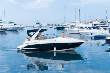 ships in port at sea, resort