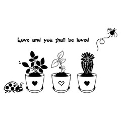 Potted Plants for your design template, icon, gift card