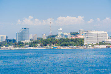 Naklejka premium resort beach, view from the water