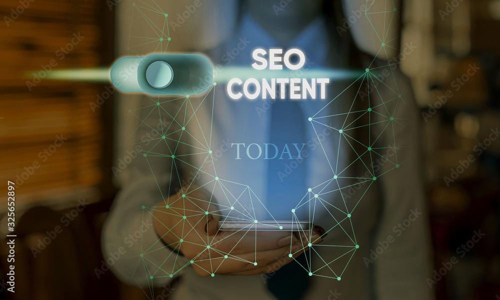 Poster handwriting text seo content. conceptual photo creating content that helps web pages to rank high in