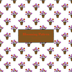 simple blooming flower pot seamless pattern for background, wallpaper, decoration, paper wrapping - 325652847