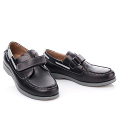 Stylish leather shoes isolated on a white background.