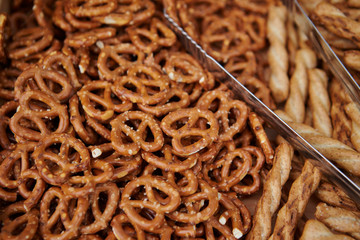 Pretzel snack at catering buffet 