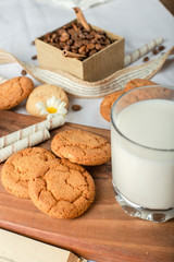 Sweet butter cookies and a cup of milk