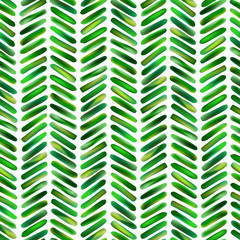 Abstract seamless pattern of geometric shapes in bright green. Stylized floral plant branches in tropical style. Ornament brush strokes of natural leaves using a gradient mesh technique.