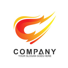 thunder letter C logo design, company name and business logo , thunder sport icon