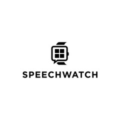 modern speech smart watch logo design vector