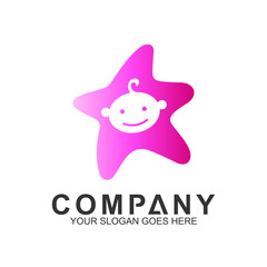 star baby logo design, caring icon, charity symbol, adoption and healthy kids vector, parenting