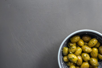 close up of fresh olives in the kitchen at lunch time