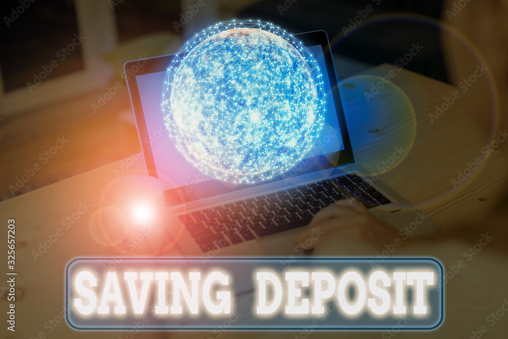 Aufkleber writing note showing saving deposit. business concept for drawing regular interest and payable on 30