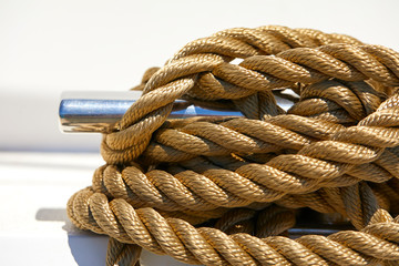 .Sailing Ropes On A Ship Deck