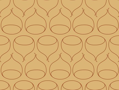 Seamless ogee pattern with chestnuts