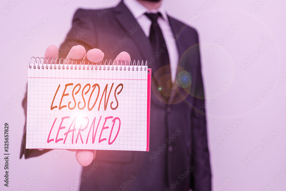 Poster text sign showing lessons learned. business photo text the knowledge or understanding gained by expe