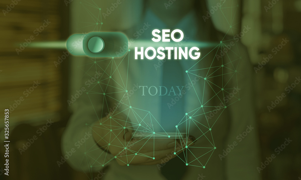 Poster handwriting text seo hosting. conceptual photo building website in a way that is friendly for search