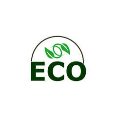 ECO word icon flat logo on a white background