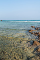 beautiful blue sky tropical paradise coast beach ocean summer sea view at PP Island, Krabi, Phuket, Thailand.