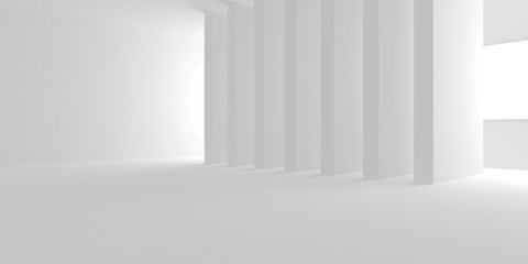 Naklejka na ściany i meble Abstract White Architecture Design Concept. 3d Render Illustration