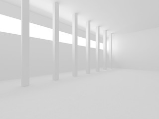 Abstract White Architecture Design Concept. 3d Render Illustration