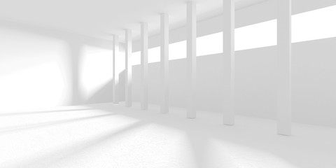 Obraz premium Abstract White Architecture Design Concept. 3d Render Illustration