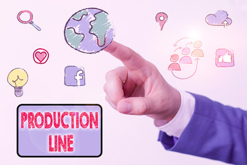 Conceptual hand writing showing Production Line. Concept meaning set of sequential operations...