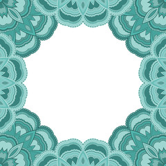 Abstract floral decorative frame for greeting card or invitation in ethnic style