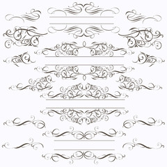 Collection of vector frames in elegant style from flourishes