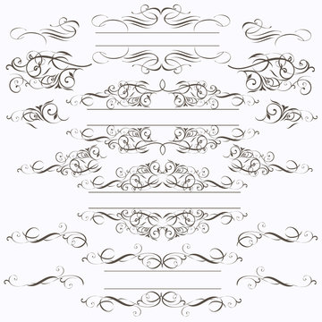 Collection of vector frames in elegant style from flourishes