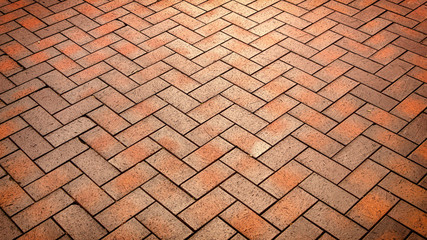 Red, gorgeous, rectangular ceramic clinker tile for patio or sidewalk